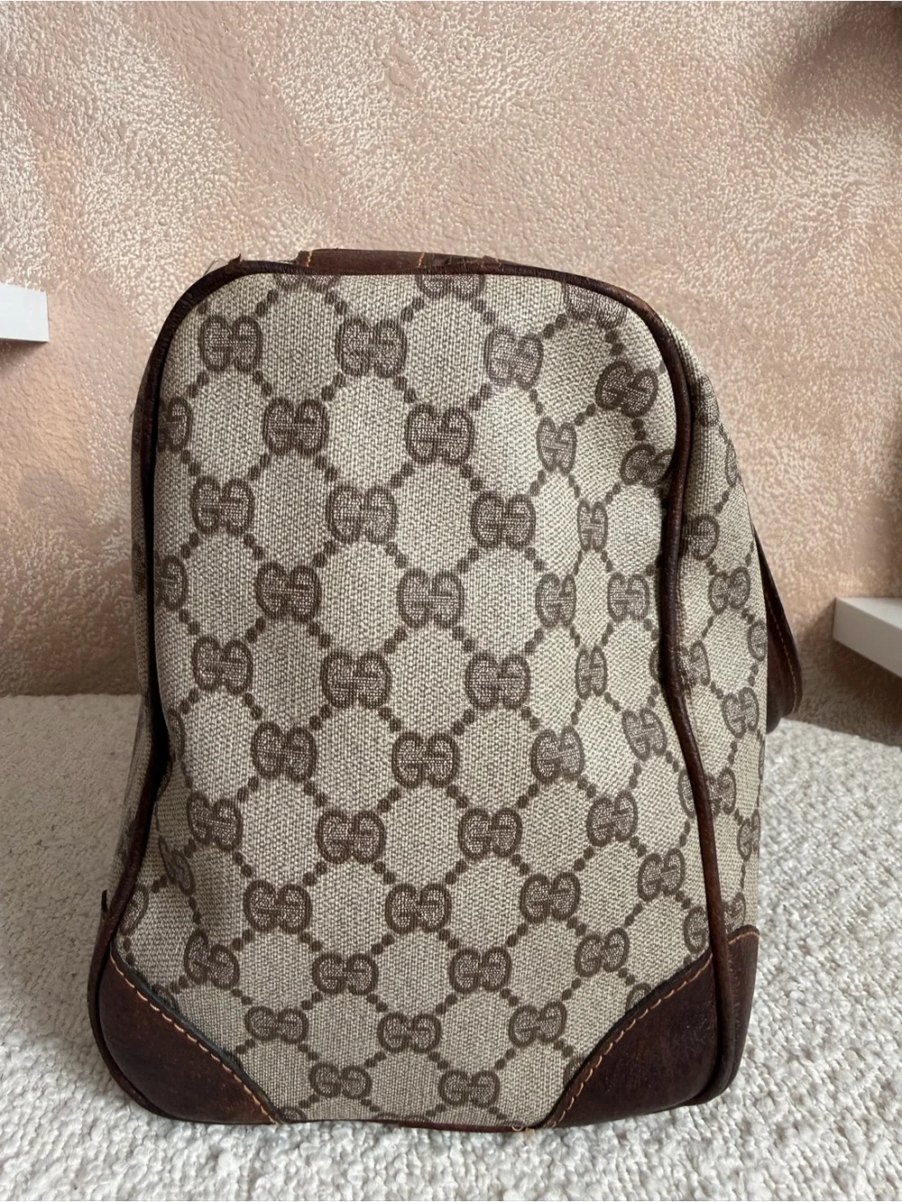 Gucci Beige GG Canvas Duffel with COA